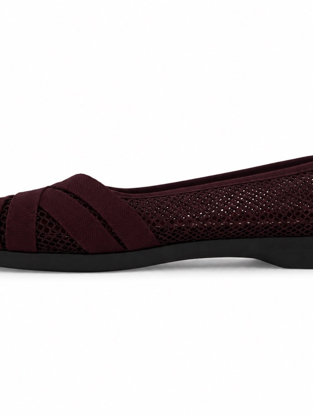 Breathable Mesh Ballet Flat in Deep Wine